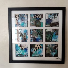 carrés art abstrait par Cocofolies 2023 un tableau collages en mixed media