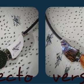 collier reversible esturgeon galuchat bois nacre