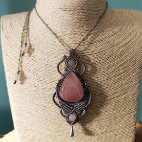 5 sautoir quartz rose à l ombre