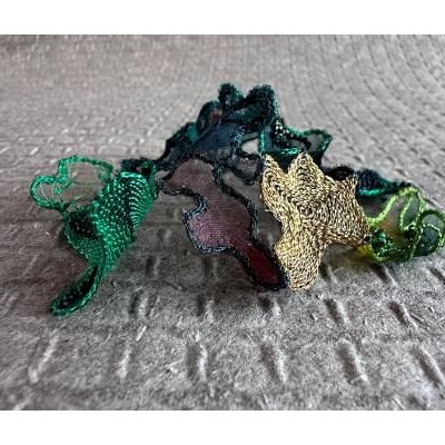 Eclats de feuilles Broderie en 3D
