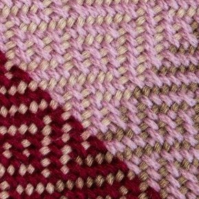 tissage échantillon rose diamant brisé laine de la grée blanche