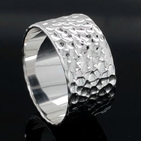 4 Bague large martelée Argent 925