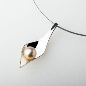 Pendentif argent 925 et Perle Gold 12mm