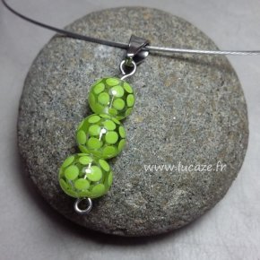 pendentif Plumetis vert
