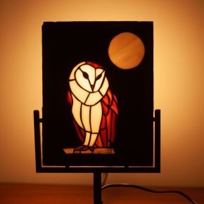 eclipse vitrail chouette lampe