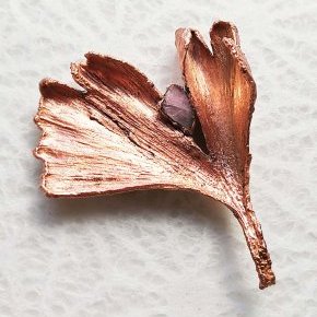 broche 13 ginko tourmaline lapilly bijou