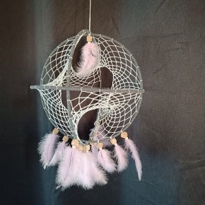 attrape rêve 3D gris et rose