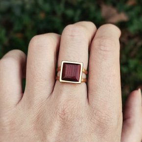 Bague inox carré satiné photo produit