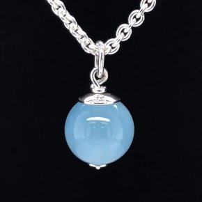 8 Pendentif Aigue marine 10mm Argent 925