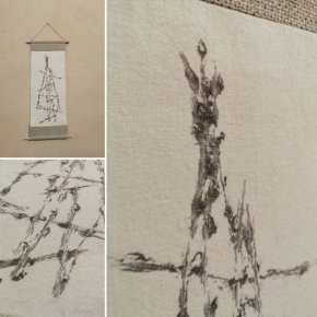 tableau textile série "les hommes branches"