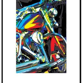 Chrome Tableau illustration Photo 60x80 Jacky a Française Bolide
