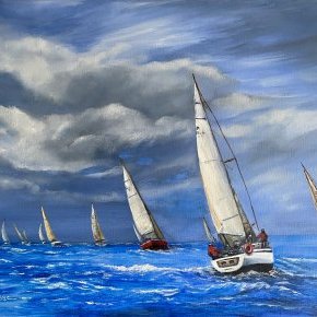 SUR LE DÉPART 46 x 38 cm