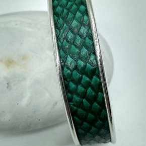 bracelet manchette cuir de saumon