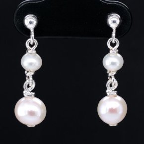 9 BO Clou Classique Perles d eau Argent 925