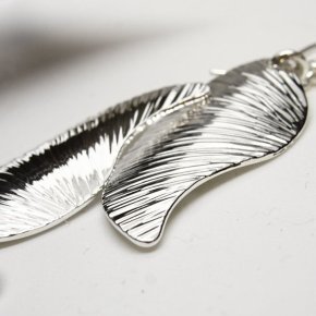 2 BO Feuilles Argent 925