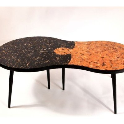 Mobilier VITRAIL en panneau OSB polychrome Jean Marc Lemahieu Sulniac Morbihan