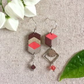 5 boucles asymetriques en cuir