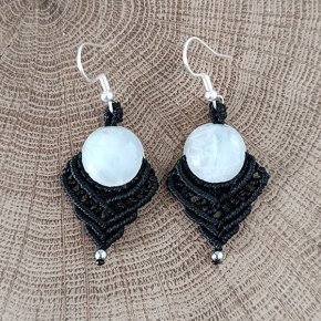2 Boucles d oreilles pierre de lune