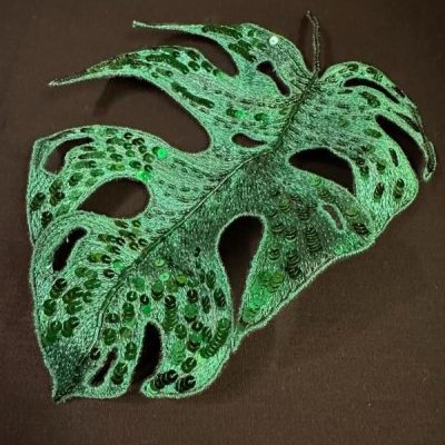 Monstera Broderie en 3D