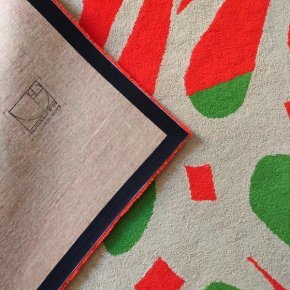 Tapis laine Rectangle dOr au handtufting