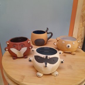 2 tasses raton renard poulpe ours