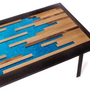11 Table Basse bois résine art