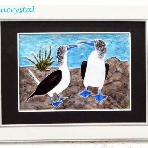 tableau fou pattes bleues cuivre argent
