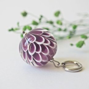 4 Chez Philomène Artisan Verrier Pendentif Lotus