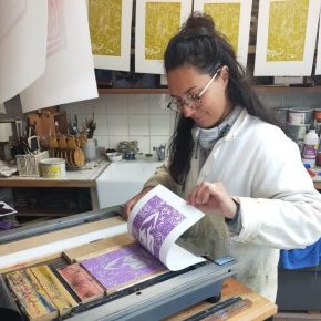 Zoe Sallaz Linogravure