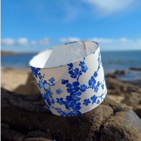 abat jour fleurs bleues