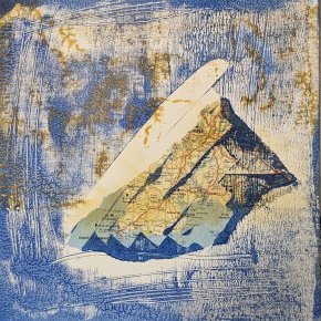 Finistère Sud technoque mixte sur bois entoilé 30 x 30 cm encadré