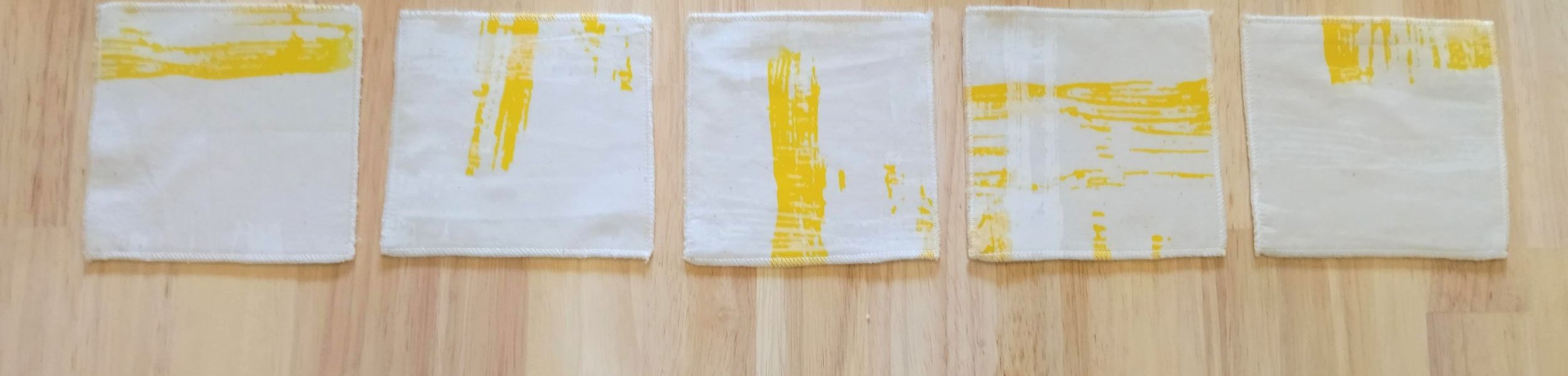 lot de lingette ecrues et jaunes boro