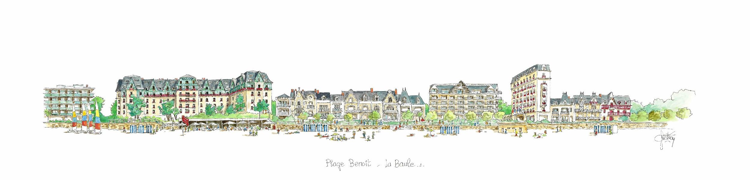 Dessin n°077 La Plage Benoit 2 La Baule